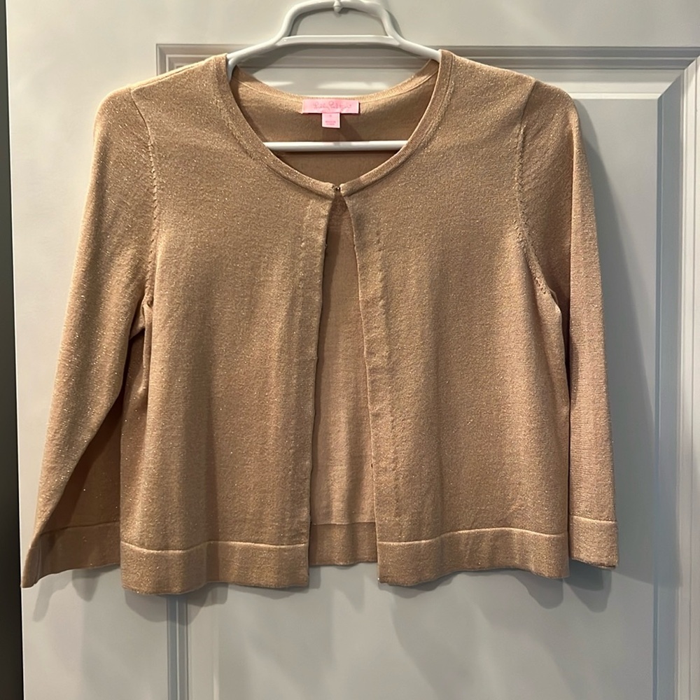 Lilly Pulitzer gold cardigan size small